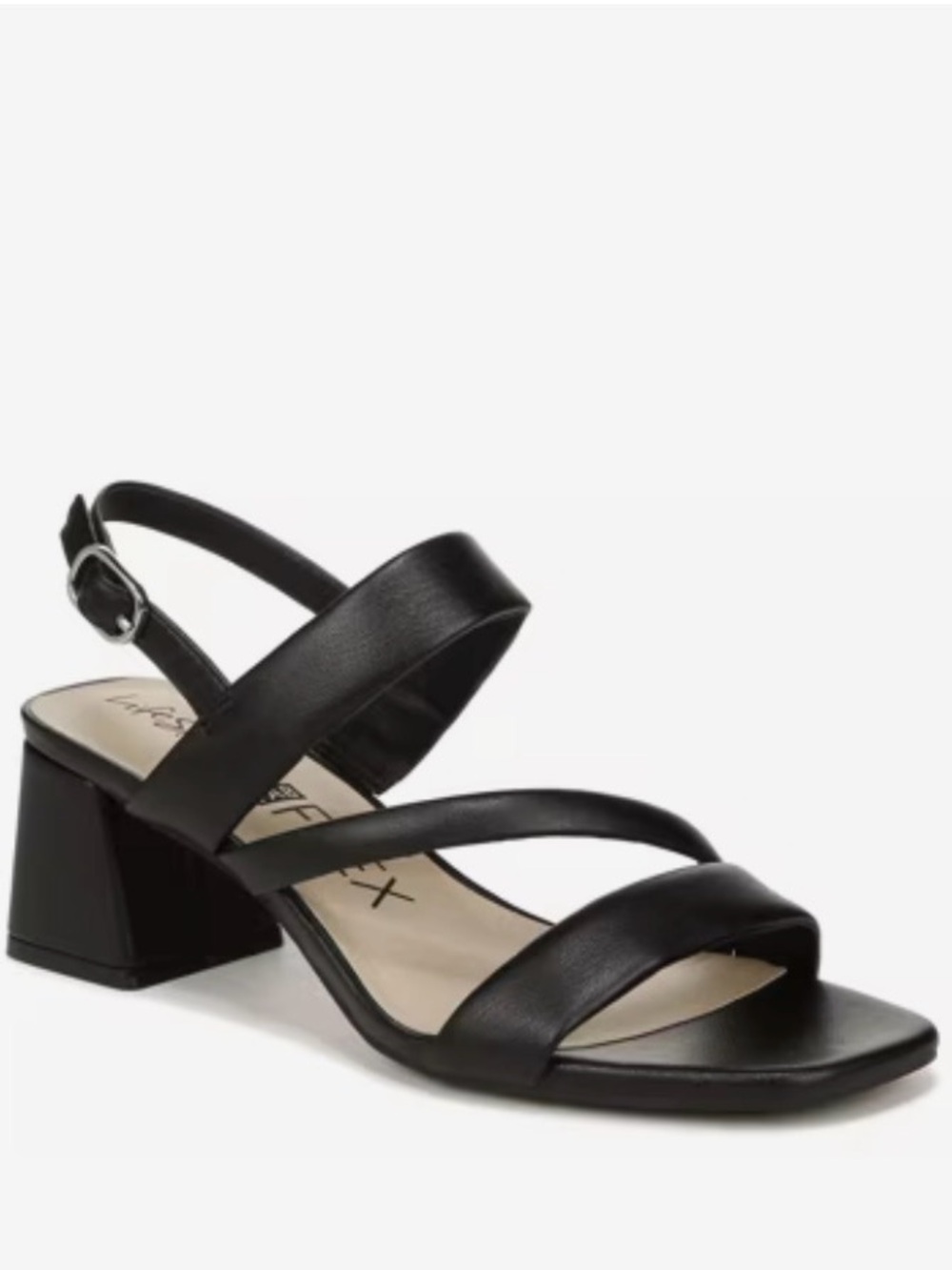 Life Stride Celia Black Strappy Block Heel Sandals - Picture 2 of 10